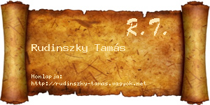 Rudinszky Tamás névjegykártya